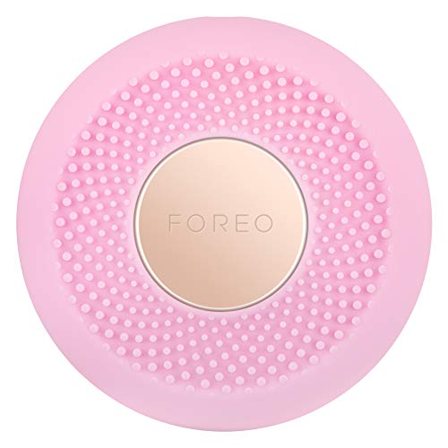Pacote Foreo Urso Mini Microcorrente Toning Dispositivo, Pearl Pink + OVNI mini, Pearl Pink + Chame de máscara noturna, 7Count