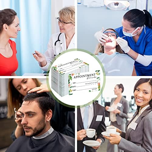 KISSTON 400 PCS Lembrete de consultas Próximas cartões de comprometimento Cartões de visita para cabeleireiro massageador de terapeuta Dental Helirdressressser, design de folhagem de verão, 2 x 3,5 polegadas