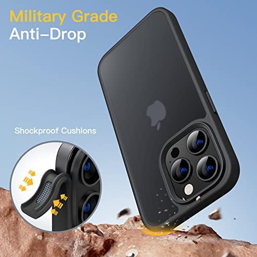 Jetch Case Matte para iPhone 14 Pro Protecção de queda de grau militar à prova de choque, tampa de telefone translúcida e translúcida, anticapa