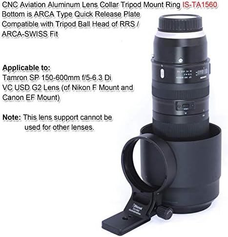 Anel de montagem do tripé, suporte de colarinho da lente da câmera Ishoot para Tamron SP 150-600mm f/5-6.3 DI VC USD G2 Lens A022, placa de liberação rápida do tipo arca embutido para cabeça
