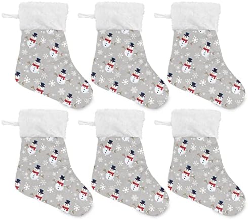 Jstel Xmas Snowman Christmas Meking Decoração de ornamentos pendurados, 4 Pacote de meias suspensas de Natal, 43