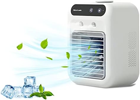 Ar condicionado portátil, refrigerador de ar evaporativo [atualizado 6W] 3 em 1, 2 velocidade do vento