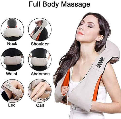 Malaxa lianxiao - Massageador de pescoço e ombro elétrico com calor amassando profundamente para os