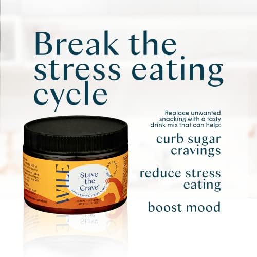 Wile Stave the Crave Functional Chai Drink Mix for Women, Reduza os desejos de açúcar e a alimentação do estresse com fórmula derivada de plantas para apoio adrenal, humor e energia, alívio da menopausa para mulheres