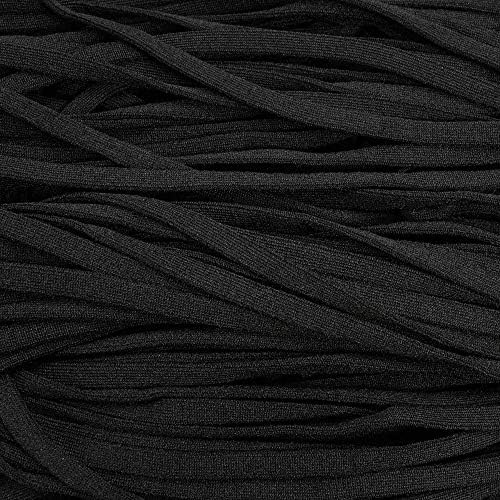 Banda de elástico plana e macia branca 3/16 polegadas - cordão de malha esticada pesada - artesanato caseiro de costura diy - 50 pés