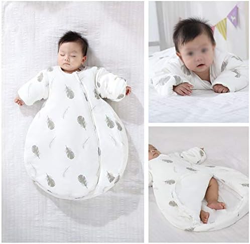 Bolsa de dormir de bebê algodão puro para crianças design tridimensional, mangas removíveis, sem fluorescência