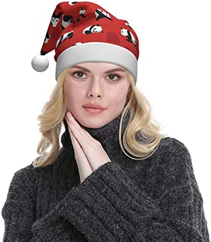 Mistho panda chapéu de natal chapéu de santa chapéu de férias de Natal para adultos unissex natal de natal novo ano festivo festas de festas