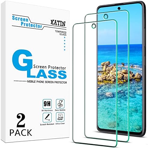 Katin [2-Pack] Projetado para Samsung Galaxy A51/ A51 5G/ 5G UW Protetor de tela de vidro temperado, desbloqueio de impressão digital, anti-arranhão, bolhas, dureza 9H, amigável para casos