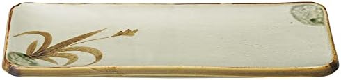 セトモノホンポ Oribe Nagashi Ashie Eel Plate, 13,6 x 5,1 polegadas, utensílios de mesa japoneses
