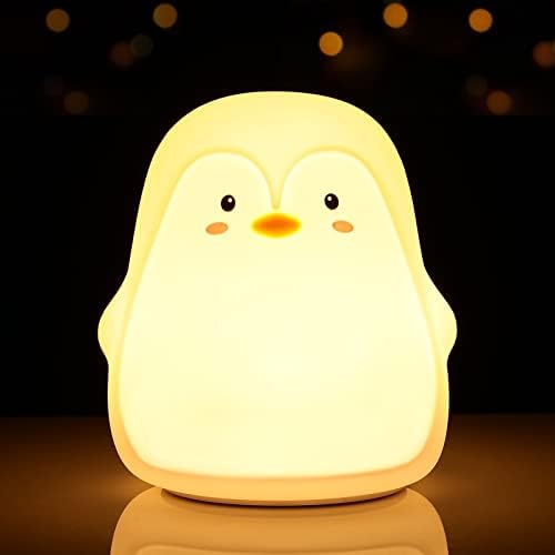 Loveruis fofo pinguim noite luz - lâmpada de animal lâmpada pinguim silicone noite luz noturna para crianças