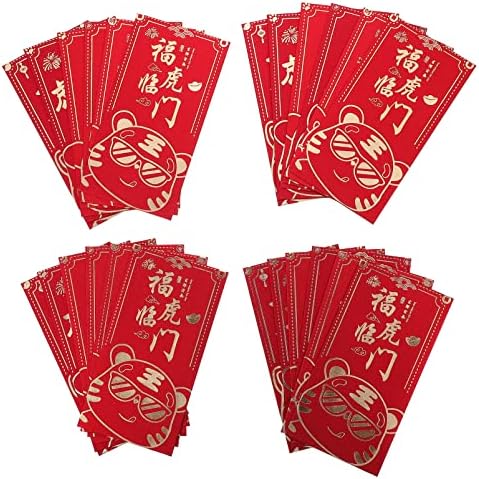 Nuobesty Chinese Novo Ano Novo Envelopes: Zodiac Tiger Ano Novo Pacotes Lucky Money Pacotes