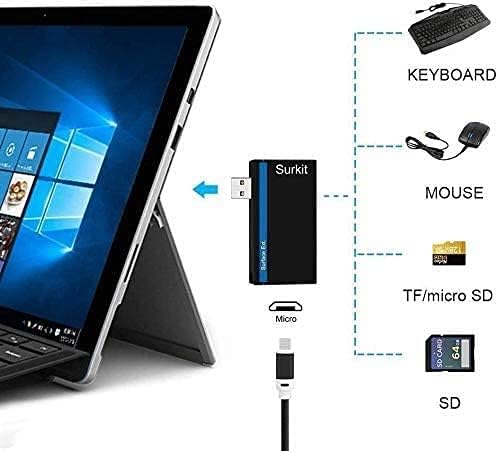 Navitech 2 em 1 laptop/tablet USB 3.0/2.0 Adaptador de hub/micro USB Entrada com SD/micro sd leitor de cartão compatível com Huawei Matebook D 16 16,1 polegadas laptop