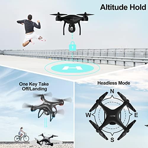 4DRC 4DF1 GPS 4K FPV Drone com câmera para adultos, 5G WiFi FPV RC Quadcopter Beginners, com retorno automático para casa, altitude Hold e Siga -me, 2 baterias, 30 minutos de vôo longo, preto, preto