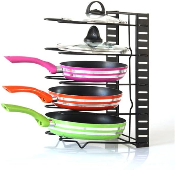 Loop útil para suprimentos de cozinha Thread Thread Stainless Organizador de aço Pan Pot Shelf Acessórios