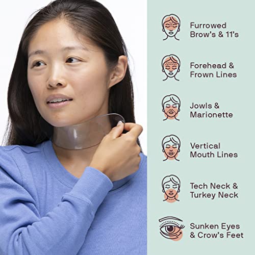 Dermaclara Silicone Face Rejuvenenation Kit para rugas e linhas finas - Tratamento de fusão de silicone remendos anti -rugas para a gravidez segura para a pele - reutilizável em olho, testa, pescoço e remendos de rosto