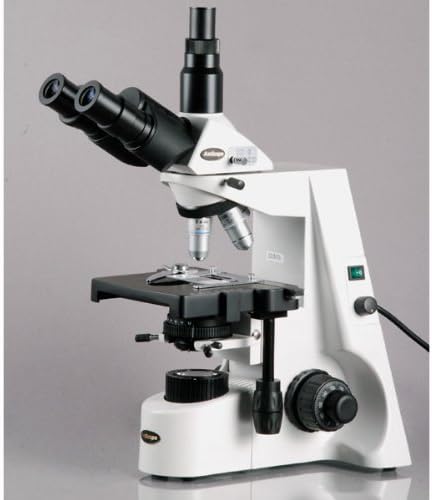 AMSCOPE T660B Microscópio de composto trinocular profissional, ampliação 40x-2000x, oculares super em largura WH10X e WH20X, objetivos de semi-plano, campo de brightfield, Kohler, estágio mecânico de camada dupla