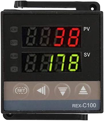 Controlador de temperatura do LED digital MaxMartt, 0-1300 ℃ Kits de termostato de alarme PID, controlador de temperatura + relé de estado sólido + K ThermoCouple