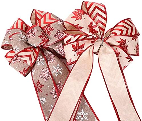 Garland com guirlanda com 6 pés de camada dupla arco de Natal decoração de árvore de natal enfeites de natal ornamentos turlap cortinas de corda de brilho de arco grande para portas