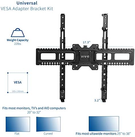 VIVO Universal Adapter VESA Mount Kit para telas de monitor plano e curvo de 20 a 32 polegadas, suporte