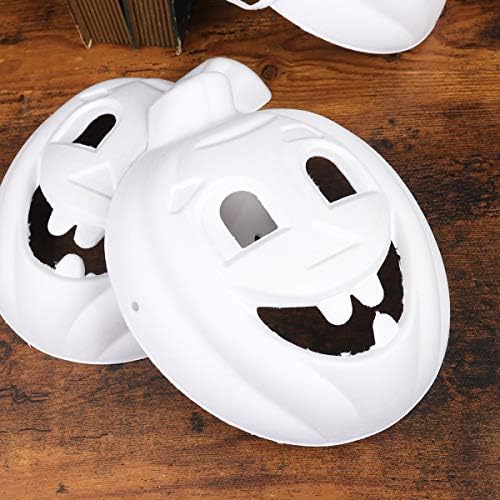 10pcs formato de abóbora- Pintura de Halloween pintada à mão Diy Pulp amigável para máscaras Decoração branca de festa de cosplay para festa de celebração