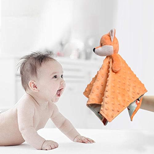 Cobertão de segurança do bebê Boritar Fox+manta de bebê Minky macio com apoio pontilhado de dupla camada,
