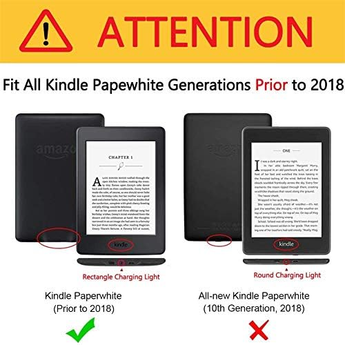 EKH [Kindle Paperwhite 1 2 3 Caso, 9 cores disponíveis] Caso magnético SMONE/WAXE SMONGO/SMART para Kindle Paperwhite antes de 2018 e-Reader modedl: dp75sdi