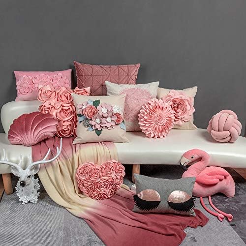 JWH 3D Flor Throw Pillow Capa estética decorativa decorativa de sotaque floral travesseiro de travesseiros