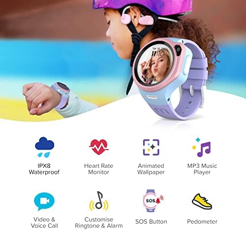 MyFirst Smart Watch for Kids fone r1s + fone de ouvido sem fio para crianças fones de ouvido BC Lite sem fio em cor de algodão doce