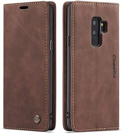 Tampa da caixa da carteira Samsung Galaxy S9+ Plus, Stand magnético Tampa protetora Cover de couro Flip Tampa Retro Style com ID e Crédito Slots Titular Caso para Samsung Galaxy S9+ Plus 6.2