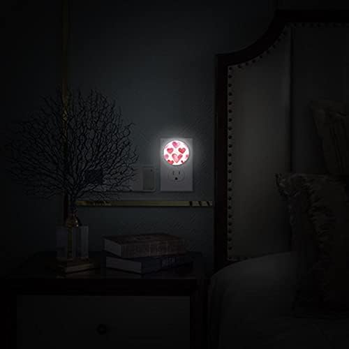 Deyya LED Night Light Plug in Wall com sensor automático Lâmpada de suporte à noite redonda para crianças Bedas Baby Berçário escada do corredor Coração de aquarela