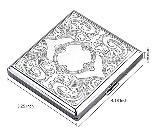 2x Caspa de cigarro vitoriano Provo de prata cromada rei de metal e 100 mm de tamanho gravado e padrão