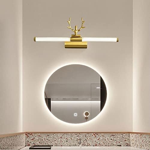 Lâmpada de lâmpada de lâmpada de espelho de vaidade de latão, luminária de banheiro, vaidade de cobre arandela