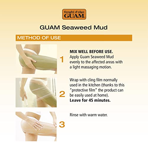 Guam Anticelulite Corporal, pele sensata, envoltórios corporais suaves de algas marinhas para celulite nas pernas, coxas, aperto na pele, tratamento profissional de remoção de celulite, 500 gr beleza