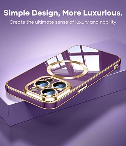 Jueshituo Ture Magnetic Ture Color para iPhone 14 Pro Max Case com tampa exclusiva de lentes de construção [ímã nº 1 forte N52] para mulheres meninas fofas amor garotas