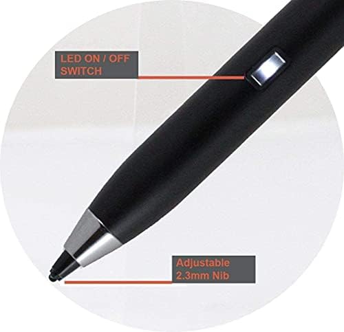 Caneta de caneta ativa digital de ponto preto de Broonel - compatível com AOC D70V50G 7 Tablet