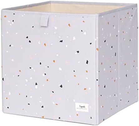 3 brotos reciclados de armazenamento de tecido de caixa de contêiner Organizador - Terrazzo cinza claro