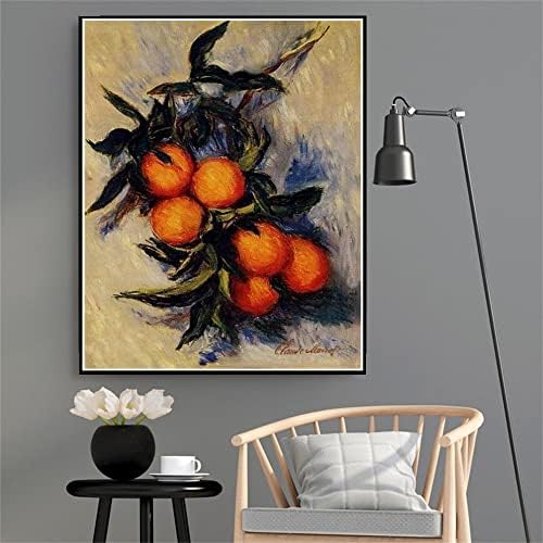 Filial de Orange rolando pintura de frutas por Claude Monet Diamond Painting Kits para adultos, arte de diamantes de cristal 5D com ferramentas de acessórios, imagens de arte de arte diy para decoração de casa presente