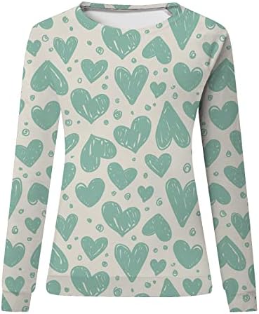 Camisas dos namorados para mulheres camisetas gráficas confortáveis ​​moletons de pista de tripulantes de manga longa Roupas de primavera