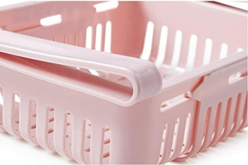 JZRH Gaçadinha Organizador, caixa de armazenamento de plástico para geladeiras, gavetas, recipientes, frutas, ovos, acessório de cozinha para armazenamento de alimentos. 16,4cm*20,5cm (rosa posterior