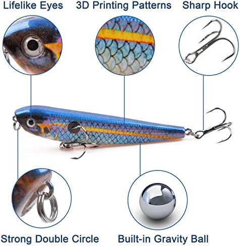 Kit de pesca de OROOTL KIT Topwater Bass Lures de pesca definido Lipless Crankbait Minnow lápis Vibper
