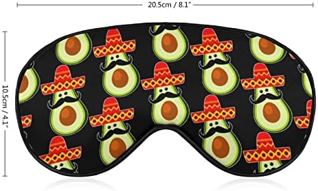 Abacate mexicano com máscara ocular de Sombrero Sleep de olhos vendados com blocos de cinta ajustável