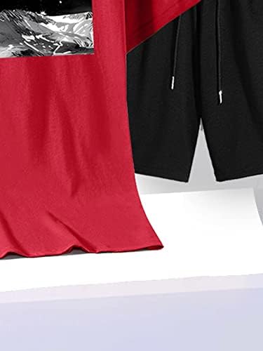 OyoAngeL para roupas de 2 peças de letra de lua de lua de manga curta camisa de blusa e shorts de bolso de cordão