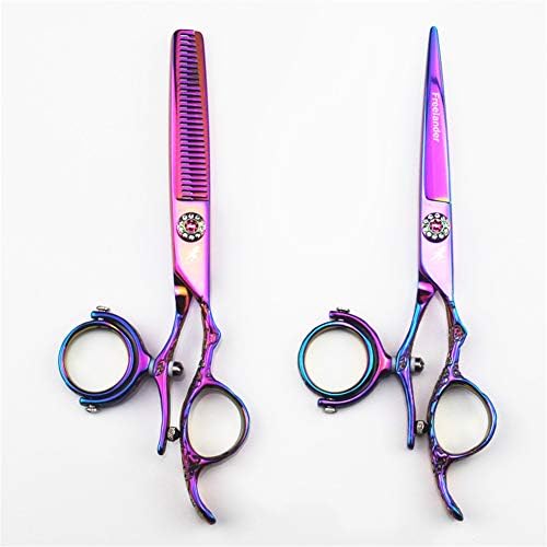 XJPB Profissional Razor Edge Capace Scissors & Rainning Scissors Manunha rotativa de 6,0 barbeiro tesouras de barbeiro