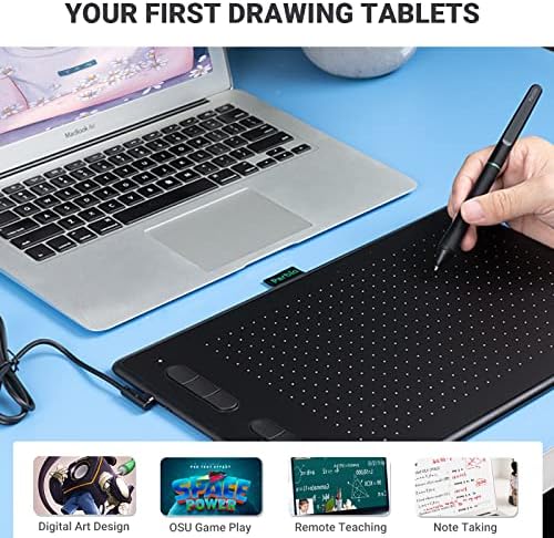 Tablets de desenho de parblo n10b, 8192 níveis pressão, caneta de caneta sem bateria para arte digital, design,