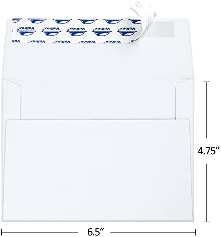 Valbox A6 Envelopes self SEAL 6,5 x 4,75 Envelopes de convite de papel Kraft branco para cartões 4x6, fotos,