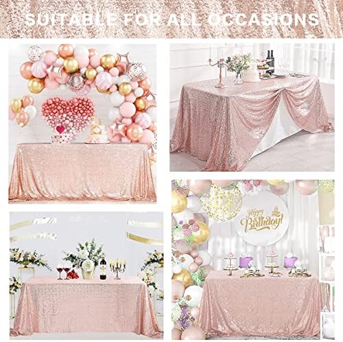 Toca de mesa de lantejoulas de ouro rosa GFCC - retângulo 50x82in cocô de mesa de mesa de glitter para festas banquetes de casamento natal sparkle bolo de tampa de tampa decoração