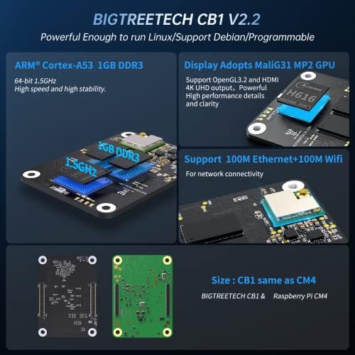 BigTreetech Manta M5P+CB1 V2.2 Placa Core 1GB DDR3 Executando o sistema Linux Sistema Klipper Suporte TMC2209