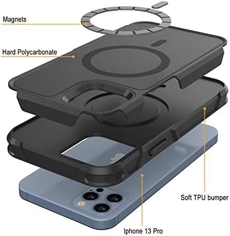 Punkcase para iPhone 13 Pro Case [Spartan 2.0] Claro cobertura resistente com serviço de vidro temperado Protetor de tela de vidro | Proteção de corpo inteiro Ultra Slim 360 para iPhone 13 Pro [preto]