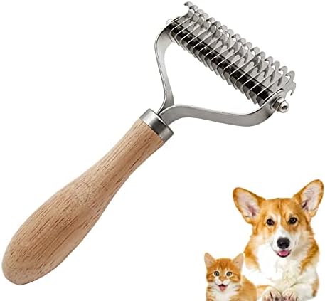 Zalaxt Dog Brush para derramamento, pincel de gato para derramamento, ancinho de subpêns para cães, dematando pente