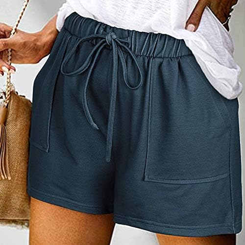 Shorts femininos para shorts de cintura elástica de cintura elástica de verão calças casuais